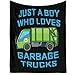 Boy Who Loves Garbage Trucks Blanket Soft Blankets and Throws Flannel Cozy Lightweight Quilt Gift Perfect for Bed Sofa Couch-40 x30 Extra Small for Pets