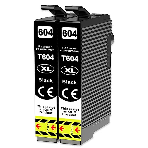Q-image Compatible T604XL Black Ink Cartridges Compatible for T604XL for Expression Home XP-2200 XP-2205 XP-3200 XP-3205 XP-4200 XP-4205