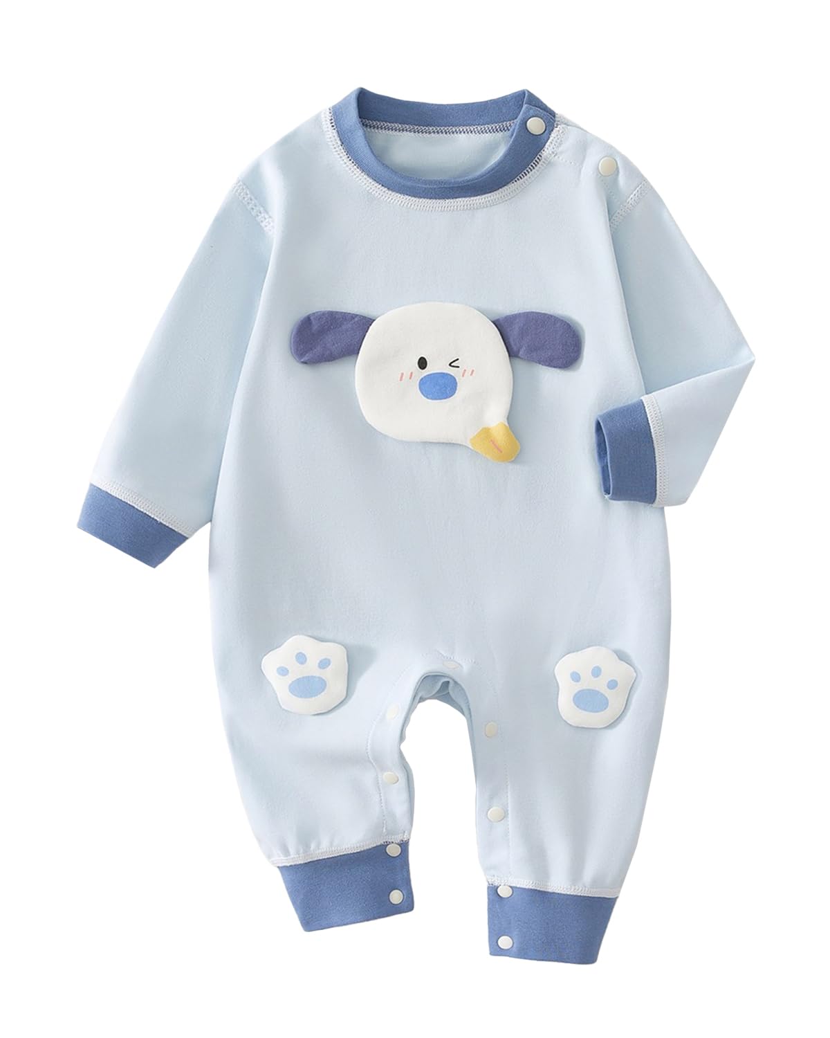 Baby Rompers Boys Girls Cotton Overalls Long Sleeve Jumpsuit Pyjama, Infant One Piece Suit Baby Clothes 0-18 Months