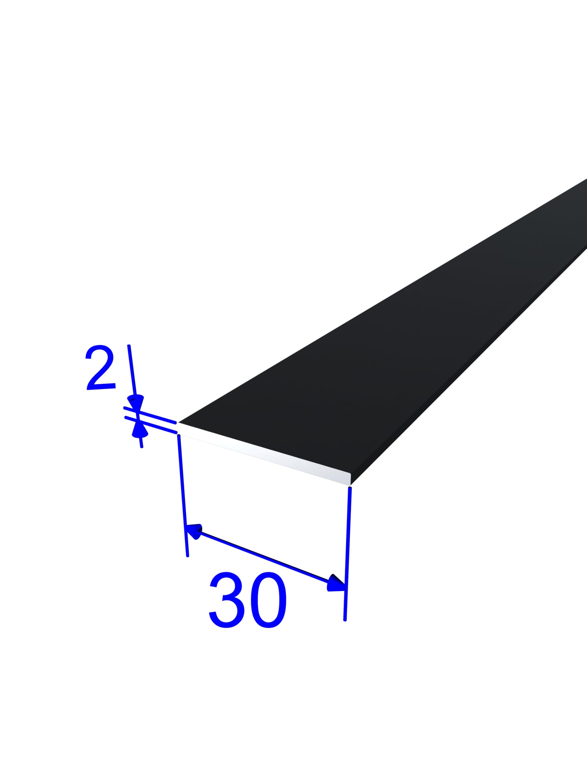Profilo Angolare Alluminio 50x25x2mm - Nero Opaco 2500mm - Foto 7