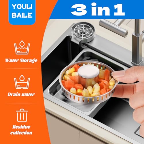 Filtro para desagüe de cocina 3 en 1 acero inoxidable miniatura 3