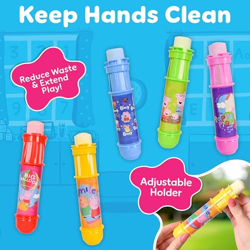 Peppa Pig 5 Pack Chalk Holders, Vibrant Sidewalk Chalk for Kids, Jumbo Chalk Holders, Adjustable Clip, Birthday Party Favor, Classroom Activities, Easter Basket Stuffer, Chalkboard Chalk for Toddlers - image 2