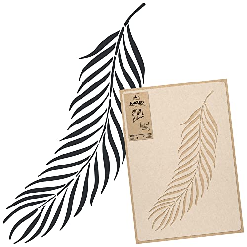NAKLEO Plantilla Reutilizable Plástico Pared – 59x95cm - Tropical Palmera Hoja - Grande Papel pintado Patrón Pintura DIY Bricolaje Artesanía - Tela Muebles Madera Lienzo