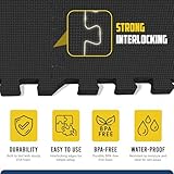 Durable EVA Gym Mats for Home Non-Slip Foam Mats – 1 cm thick Interlocking Floor Mats for Gym Flooring and Garage Floor 10 Tiles 30x30 (black, 30x30, Pack of 1) - Image 5