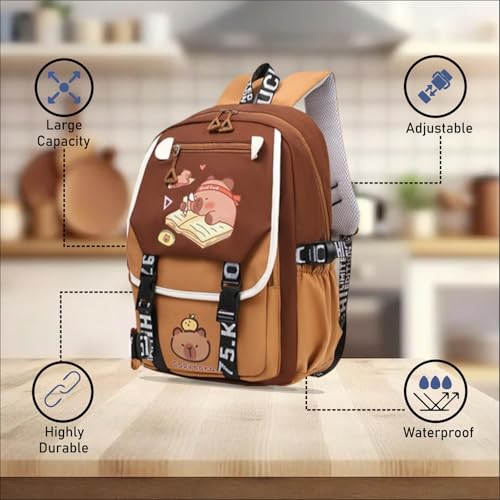 Image of Tinytot 30 Litre, Japanese Korean Style Capybara Niche College Students Light weight School bag Women's Travel Backpack