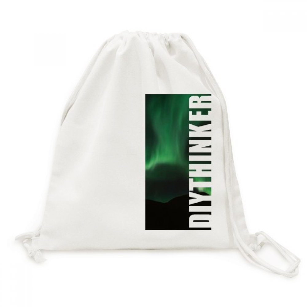 Canvas drawstring backpack voyage vert nuit imprimé ciel étoilé original