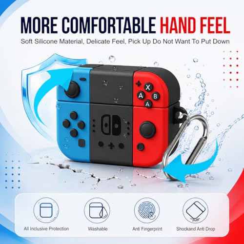 Image of New Silicone Case Compatible with Oneplus Buds Nord 3 Pro (2024) Protective Soft Silicone 360 Full Protection Dust-Proof Shockproof Case Cover with Hook (Cover Only) (Game)