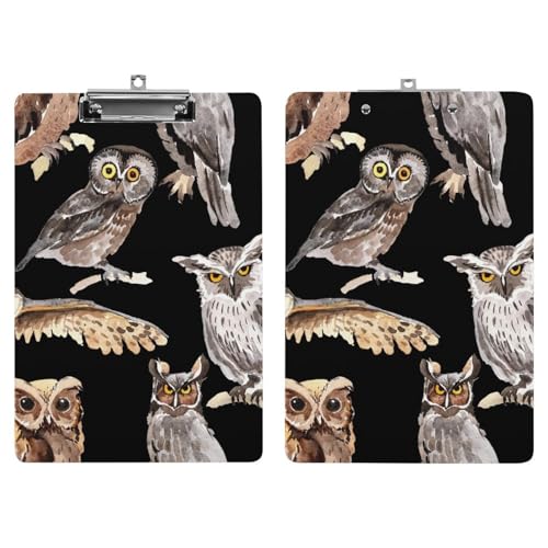 Porte-bloc A4 Hibou avec pince à profil bas et planchettes pour document