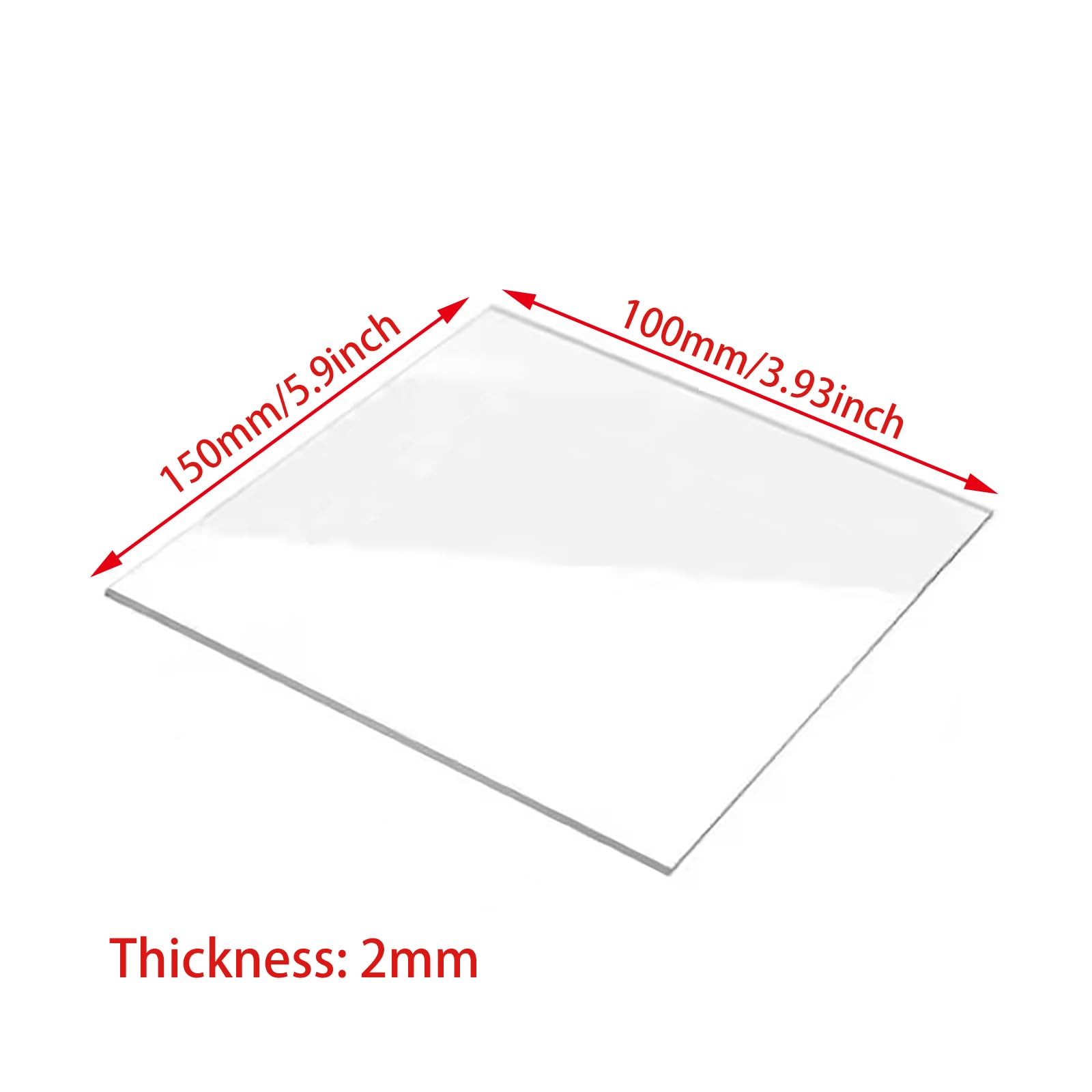 Przezroczysty arkusz akrylowy 150 x 100 mm do rzemiosła ochronnego, kwadratowy panel z tworzywa sztucznego