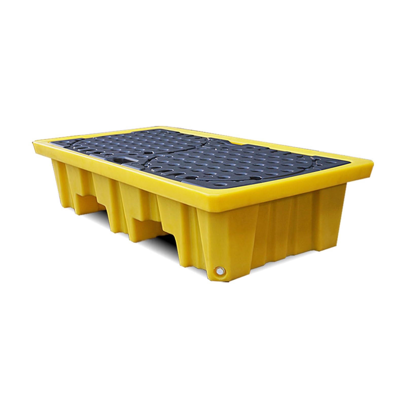 PFCDZDU Spill Containment Platform, Stackable Modular Polyethylene Pallet with Drain, Detachable Leak-Proof Tray for Industrial Kitchen Garage (Color : Yellow-2PCS, Size : 51.2x27.17x11.8IN)