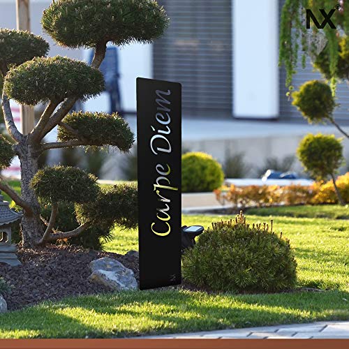 tradeNX Gartenstecker Schwarz | Metall | Gartenschild Gartendeko Terrasse Schild in Schwarzoptik (Carpe Diem) - Image 8