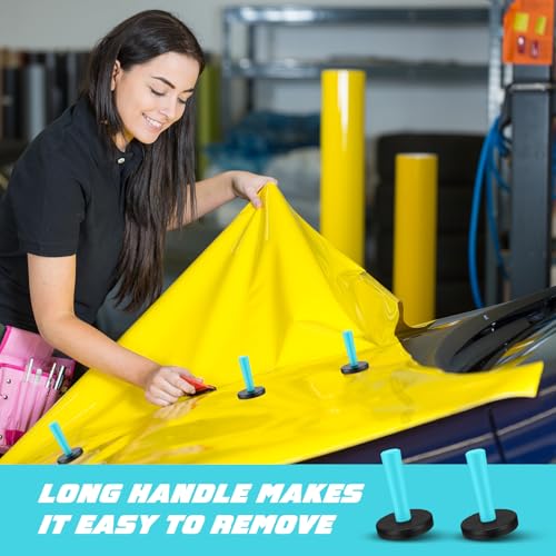 Image of 16 Pcs Cyan Car Vinyl Wrap Magnets Holder Tool Kits for Car Wrapping and Crafts Sign Making Window Tint Tools Magnets
