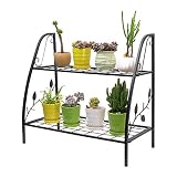 SONGXIN 2-Tier Metal Plant Stand - Plant Flower Display Rack Stand Shelf Multifunction Storage Flowe