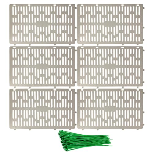 XIAOXIAOYU Protección para troncos de árboles, 6 unidades, protección contra cortezas de árbol, lámina protectora apilable para proteger la corteza del árbol, con 50 bridas