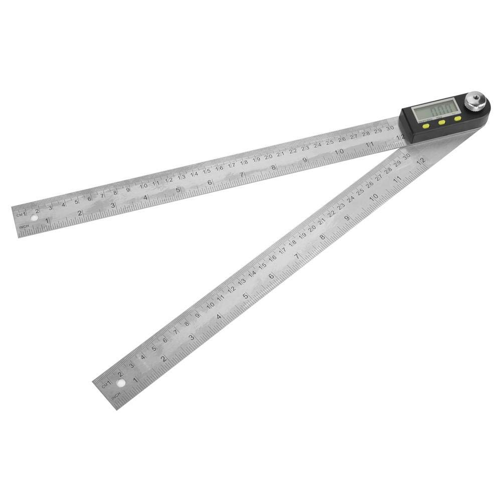 Règle de rapporteur 360 degré de rapporteur 0-300mm rapporteur électronique en acier inoxydable goniomètre numérique chercheur d'angle règle de jauge à onglets