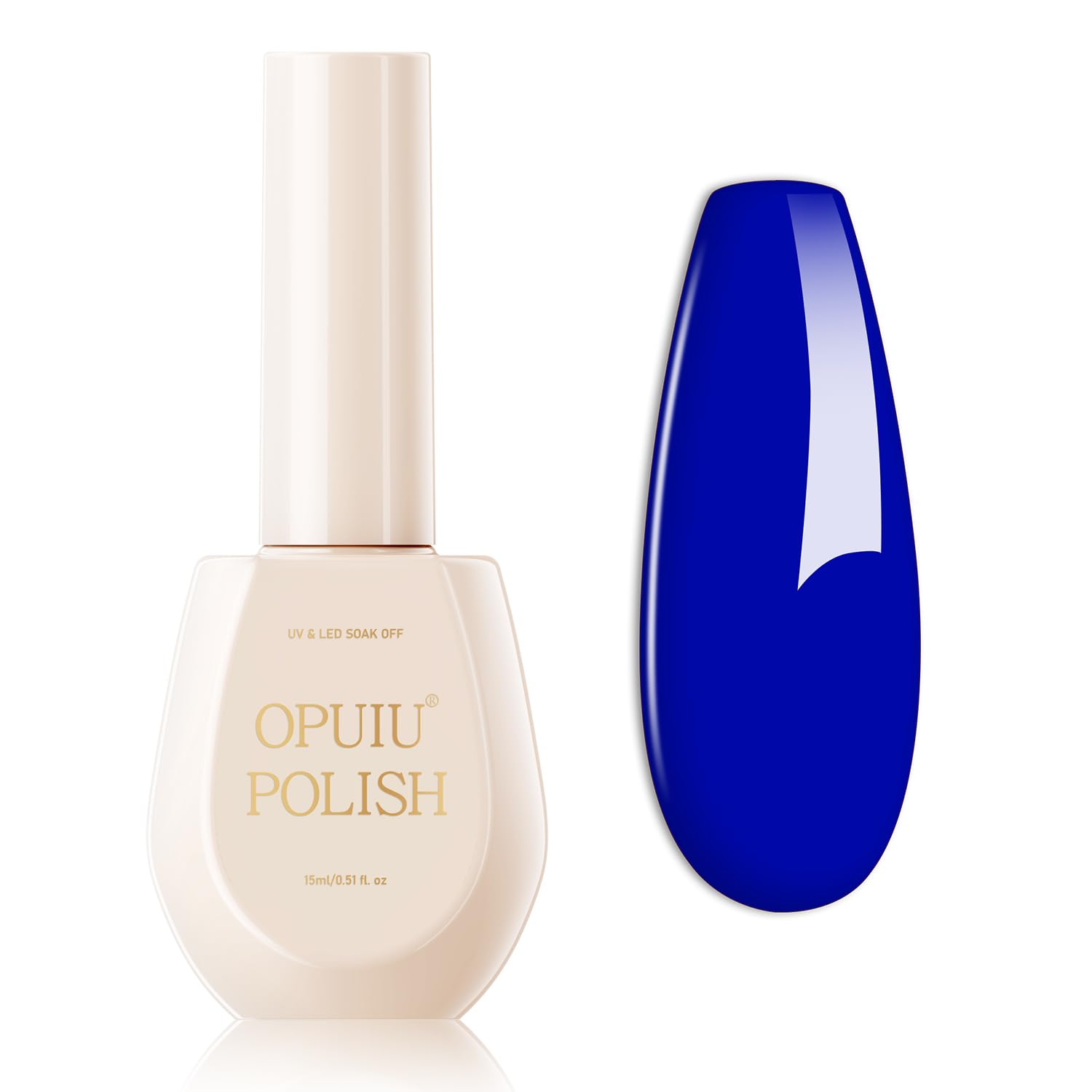 OPUIU Sapphire Blue Gel Nail Polish Blue Gel Polish Cured Under UV LED Light Soak Off Salon Quality