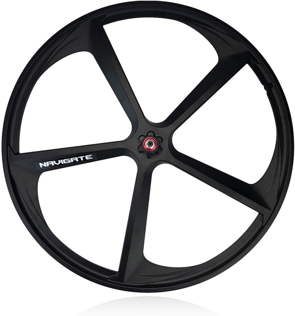 CUCKQUIC 700C Wheel Set Black 5 Spoke Fixie Bicycle Wheelset Mag Bicycle Wheel Rims Front Rear 100/120mm V-Brake for 23-28C Road Bike Front