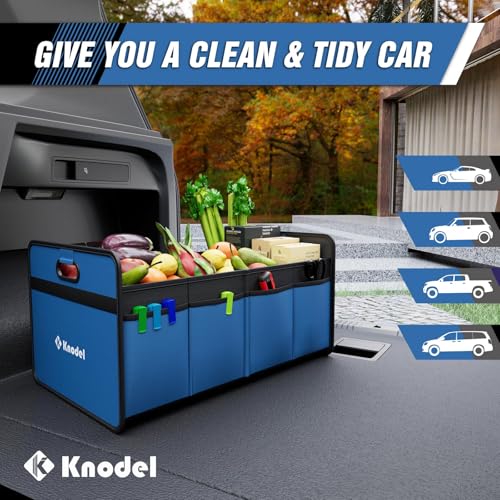 Image of K KNODEL Foldable Trunk Storage Organizer for Car and Suv (Small, Blue) | Collapsible Car Storage Organizer, Car Organizers and Storage for Sedan, Cargo Organizer, Car Bin, Basket,Bag, Organization