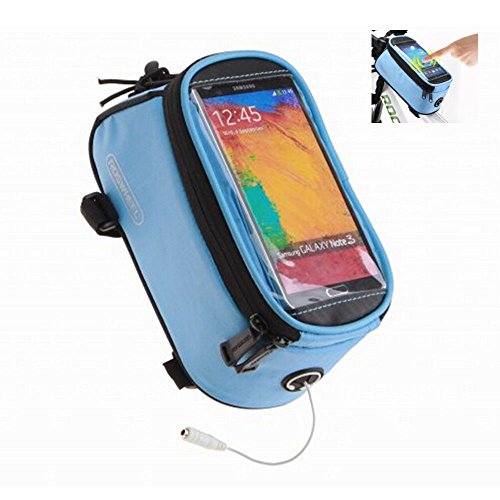 Roswheel Bicycle Bags Bike Bag Bicycle Front Tube Frame Cycling Packages Touch Screen Mobile Phone Bags Professional Bicycle Accessories(Blue M