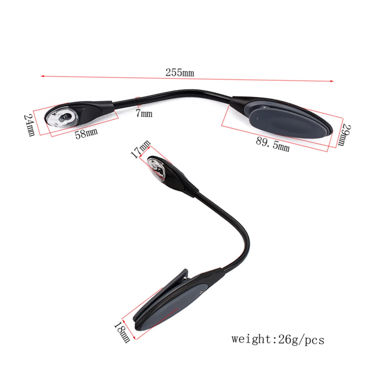 LIOOBO Book Night Light for Reading 1e03 Led Book Reading Light Clip-on Mini Portable Adjustable Music Score Stand