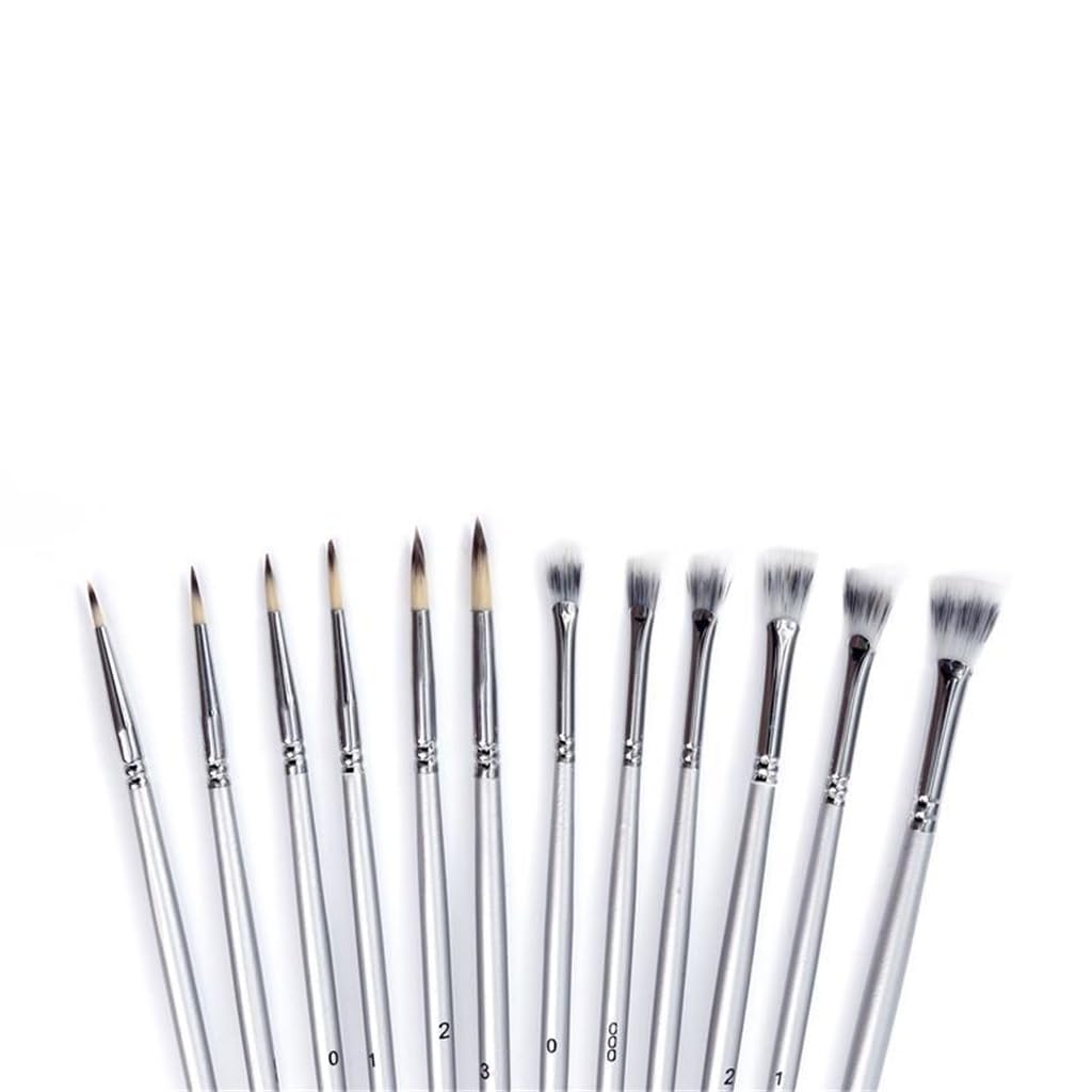 Pincel de Pelo de Nailon en Forma de Abanico, Pincel de línea, Pincel de Pelo de Nailon, Pincel de Madera para Gouache y Acuarela, Pincel de Pelo Suave para óleo.,