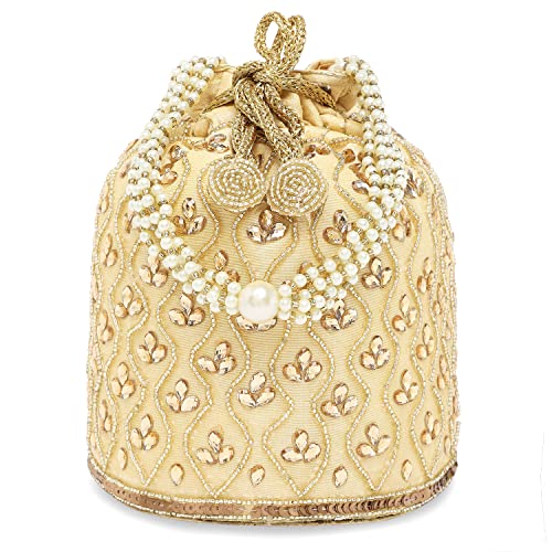 Image of Aheli Potli Bag Gift for Women Handmade Evening Wristlet Handbag Stylish Bridal Purse Fashion Bag