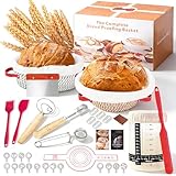Sourdough Starter Kit, 9" Round and 10" Oval Banneton Bread Baking Supplies, Bread Making Tools Kit, Sourdough Proofing Basket, Sourdough Kit Gifts for Bakers Women Wife Mom