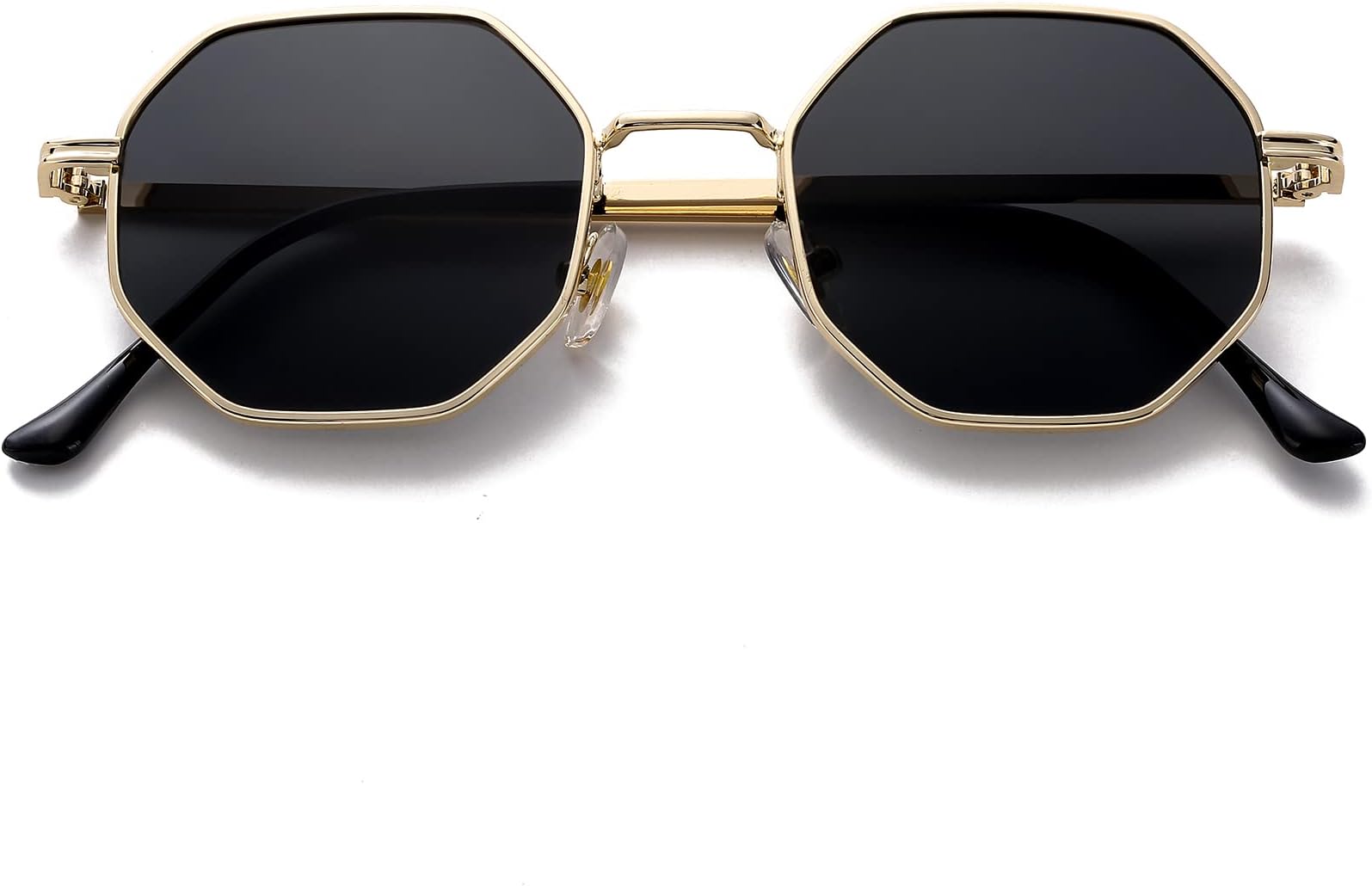 Square Sunglasses for Women Men Retro Octagon Metal Sun Glasses Vintage Polygon Shades
