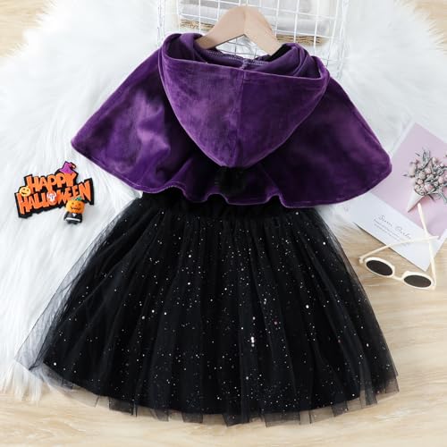 Disfraz de Bruja para Niñas Pequeñas con Vestido y Capa miniatura 3