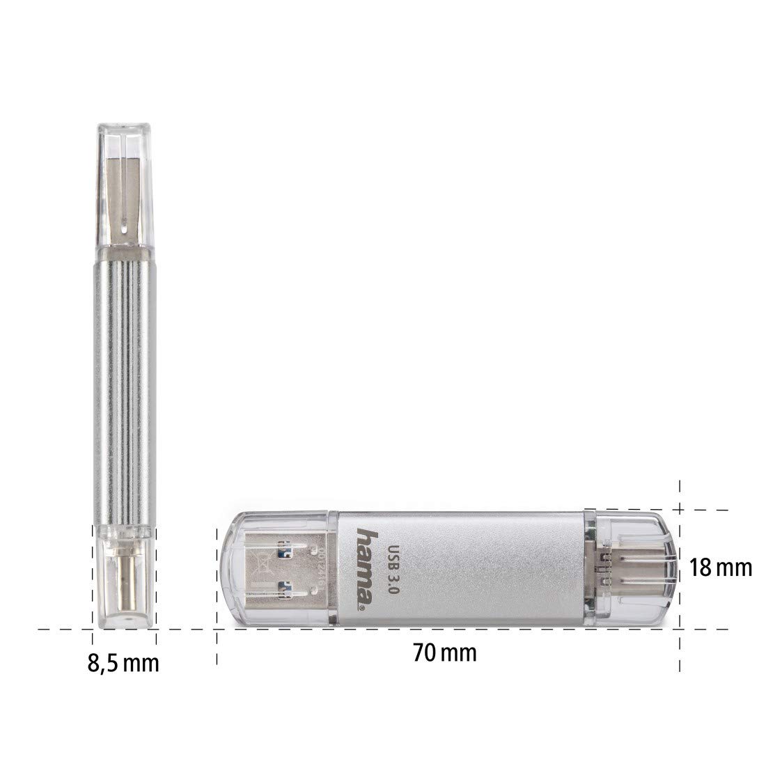 Hama - Chiavetta USB 3.0 e USB 3.1, tipo C argento argento 16 go