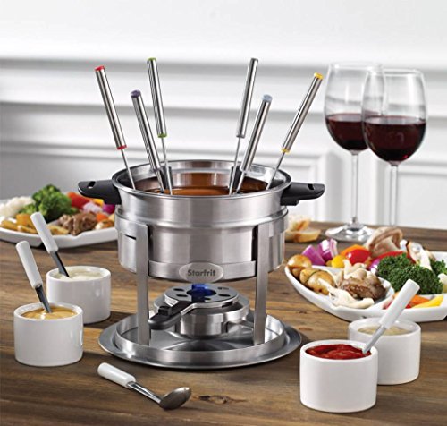 image for Starfrit 20-Piece Fondue Party Set | Includes: 1.7 qt Fondue Pot, Cera