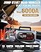 GOOLOO A7 Jump Starter with Air Compressor, 6000A &160PSI 12V Car Battery Jumper Starter Portable Booster Pack, 12-in-1 Jump Box (All Gas & 10L Disel) with Tire Inflator & Air Pump(Inflate& Deflate)