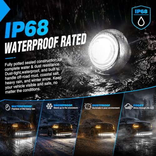 Image of Nilight 3 /4 inch Round Marker Lights 10PCS White Side Bullet Clearance Light | 304 Stainless Steel Bezel with IP68 Waterproof Hardwired Bright LEDs and 2 Wire Design for 12V Trailers Trucks Campers Boats