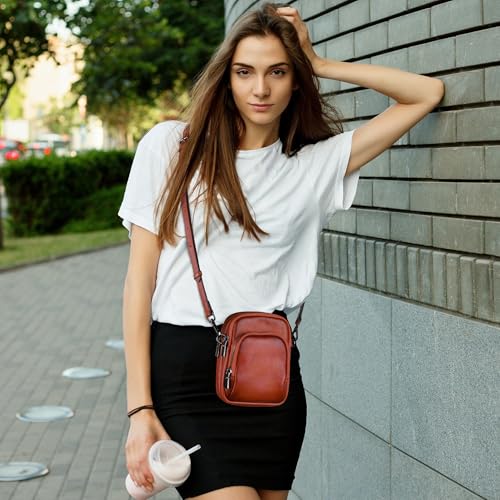 Image of Iswee Genuine Leather Purses for Women Shoulder Handbags Designer Hobo Crossbody Purse Top Handle Purse