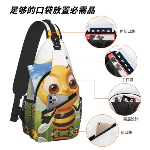 Mochila bandolera Honey Bee para mujer y hombre, viaje y senderismo miniatura 6