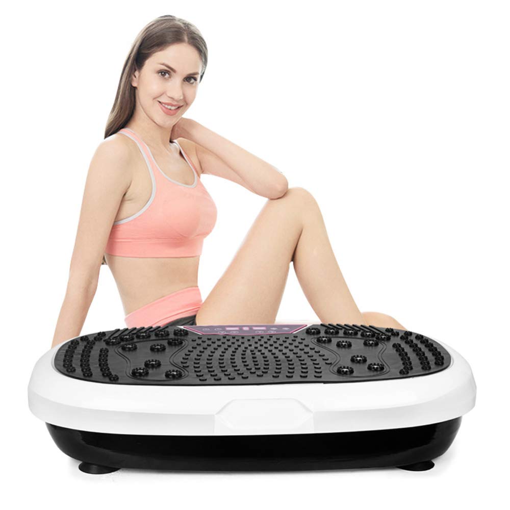 3D Fitness Pedane Vibranti, Allenarsi Macchine A Piattaforma Vibrante Crazy Fit Massage Esercizio Machine,White