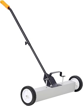 Quick Release Magnetic Sweeper Rolling Magnetic Sweeper with Wheels Adjustable Magnetic Sweeper with 30LBS Capacity for Nails Screws Collection 24 inches