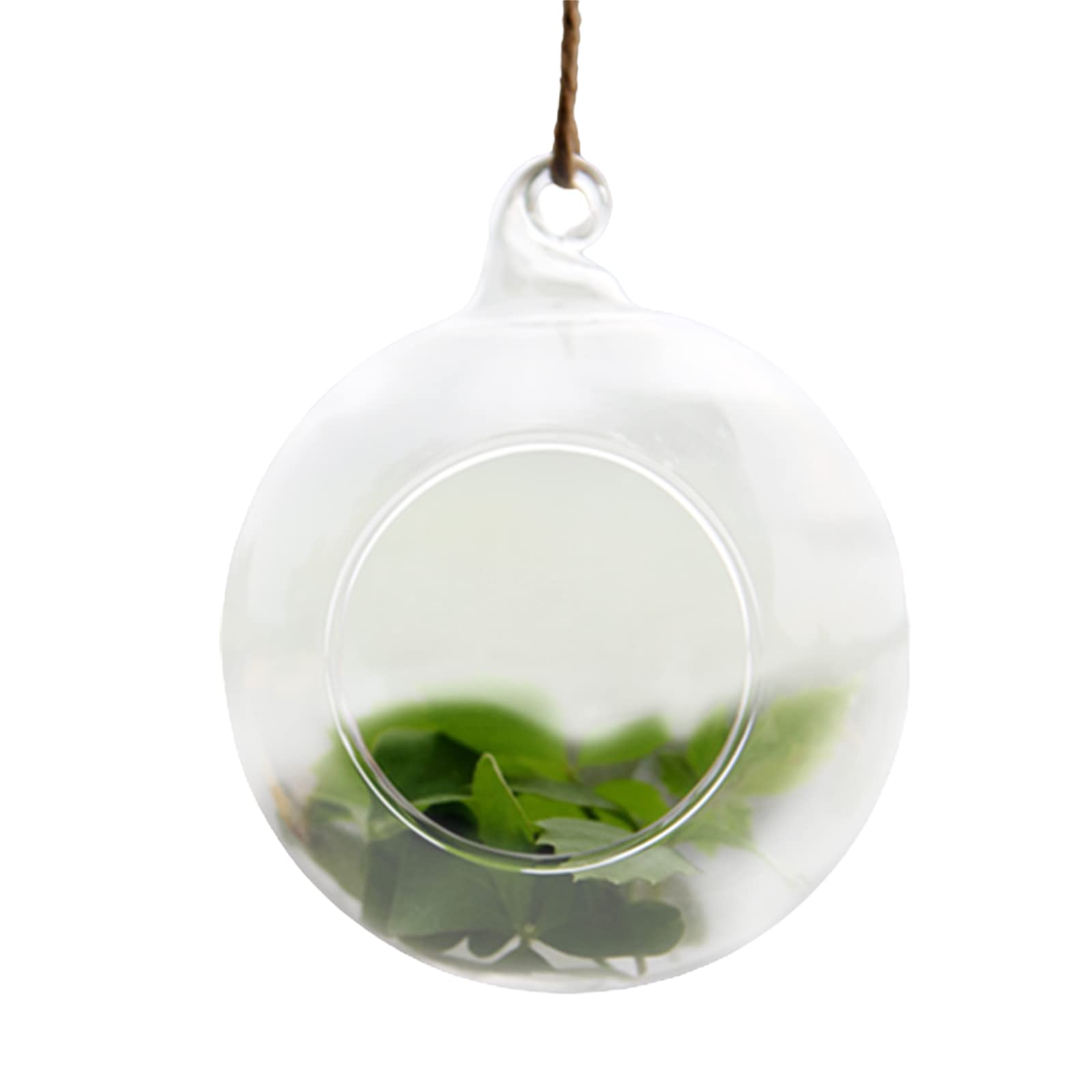 HJHIWE Maceta colgante de vidrio con cuerdas, soporte para jarrón de cristal colgante, candelabro, soporte para plantas de burbujas de vidrio para bar, jardín, boda, fiesta, cumpleaños, decoración del