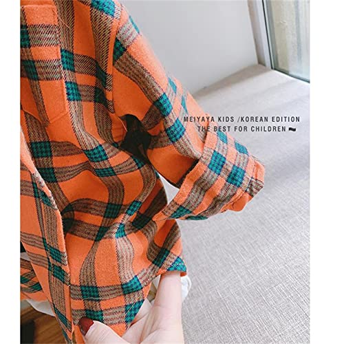 Toddler Boys Girls Flannel Shirt Jacket Plaid Long Sleeve Lapel Button Down Shacket Kids Cardigan Shirts Fall Coats4