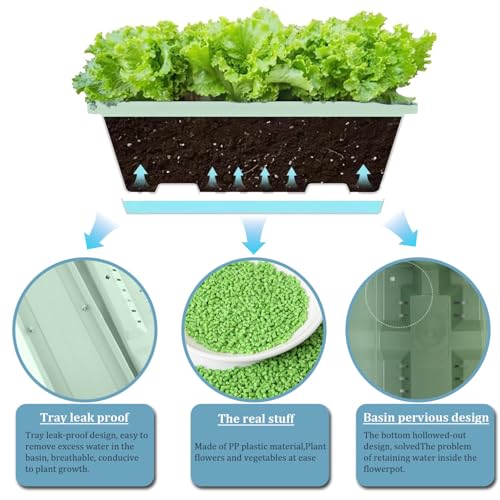 Jardinière de fenêtre ventilée en PP robuste pour fleurs de balcon - 6