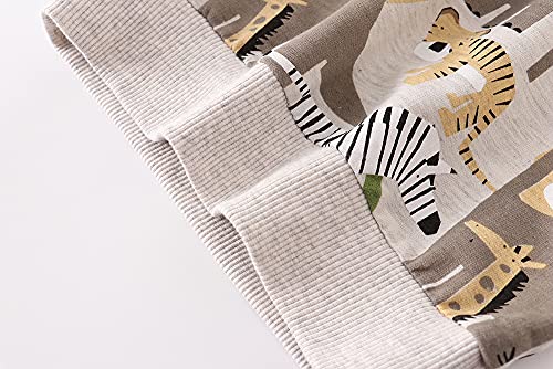 Baby Boys Sweatshirts Elephant Long Sleeve Fleece Sweater Tiger Pullover Girls Zebra Shirts Toddler Kids Winter Animal Tops 2T / 90 #TOP3