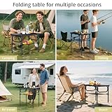 Anbte 2ft Folding Camping Table with Storage Net, 3 Adjustable Heights Small Folding Table Lightweight & Portable with Carry Handle, for Camping, Fishing, Picnic, Beach, Outdoor, 60 x 40cm, Black - Image 7