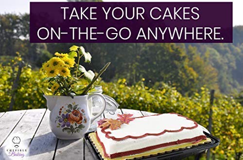 Chefible Rectangle Cake Containers | Sturdy And Stackable | High Top Design For One Or Two Layer Cakes | 1/4 Size Cake Containers- Set Of 8 #TOP1