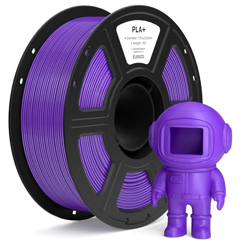 ELEGOO PLA+ Filament 1 75 mm Lila 1 kg Hochfestes PLA Plus Filament-3D-Druckmaterialien Maßgenauigkeit +/- 0 02 mm 1-kg-Spule (2 2 lbs) für die Meisten 3D Printer
