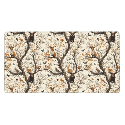 Grand tapis de souris de jeu au design animaux des bois pour votre bureau
