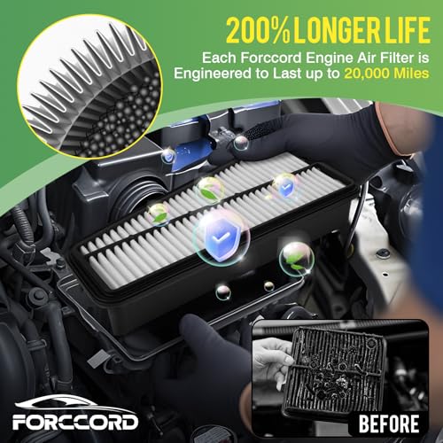 Image of Cabin & Engine Air Filter Fit for Toyota Tundra 2007-2010 4.0L V6 Activated Carbon Cabin Filter Replace#CF10285 CA9683 Car Accessories