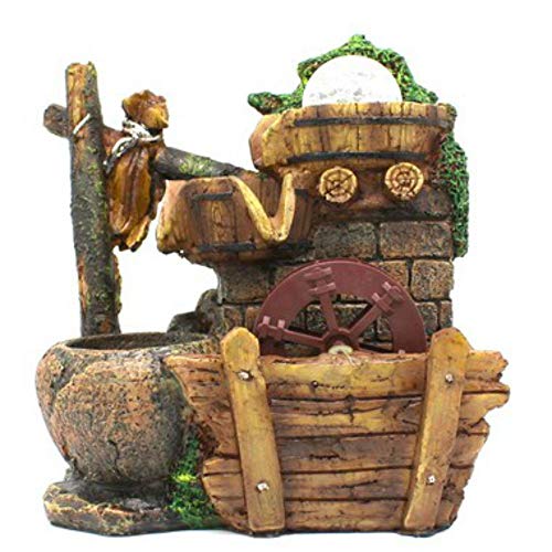 Fonte de Água Decorativa Resina Cascata Iluminação de Led GT744 -...