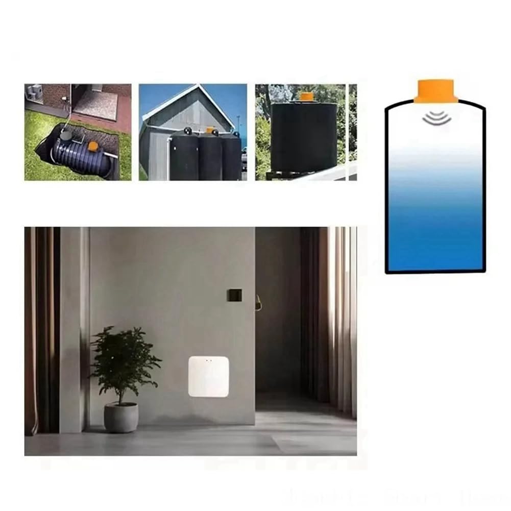 Tuya Smart Zigbee Ultraschall-Wassertankstand-Monitor-Sensor Echtzeit-Benachrichtigungen App-Steuerung für IOS & Android EU-Stecker