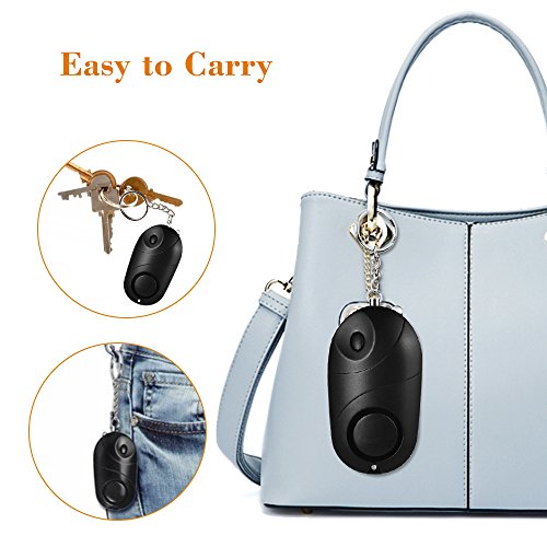 KKmoon Alarme pessoal 120-130dB Som de Emergência Auto-Defesa Alarme de Segurança Chaveiro Lanterna