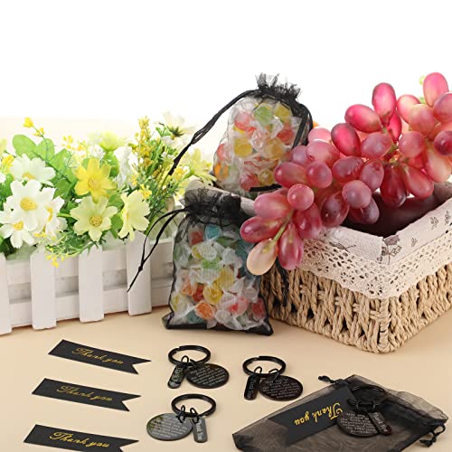 Yinkin 72 Pcs Employee Appreciation Gifts Bulk Staff Thank You Gifts Organza Bags with Cards for Coworkers Graduation Favors(Black) by Yinkin - Image 4